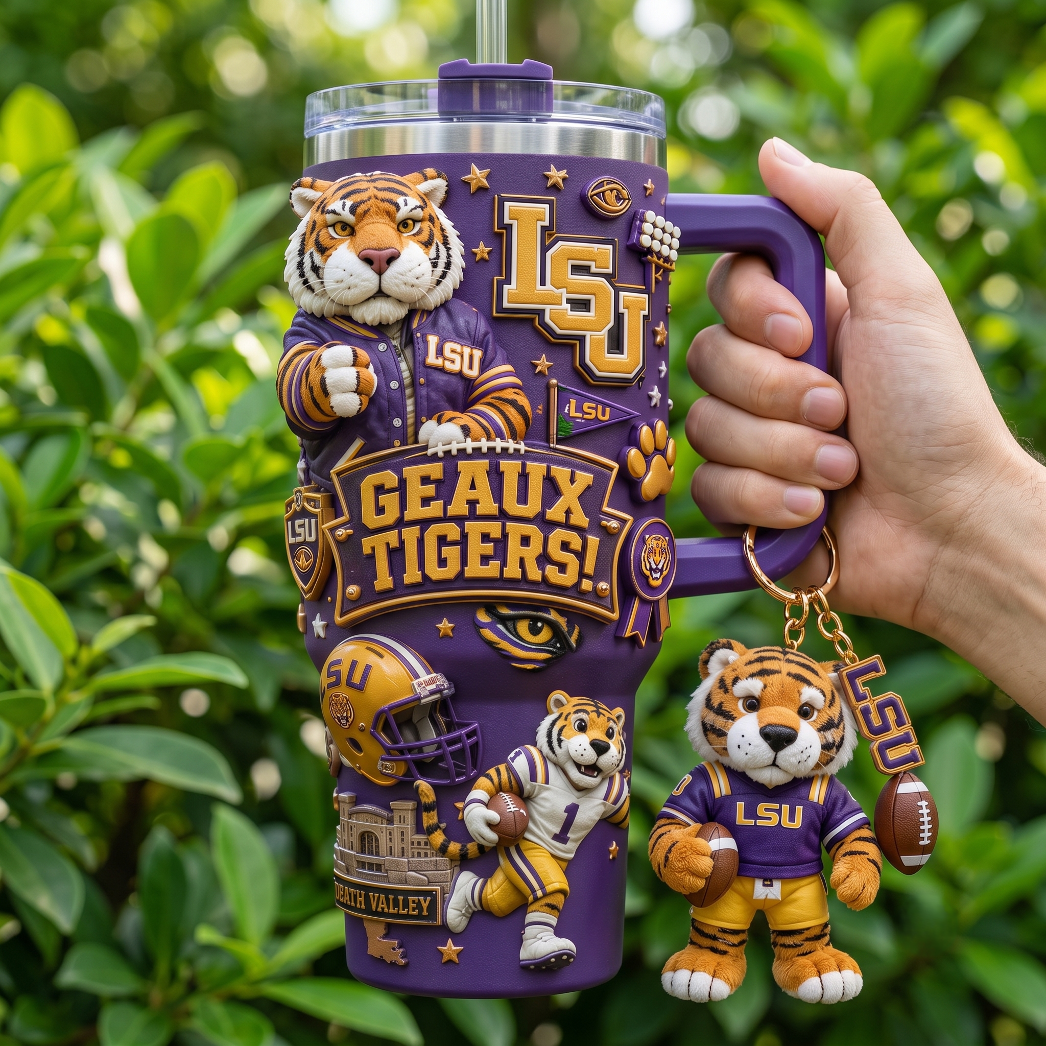 LSU 40oz Tumbler With Handle HTTT