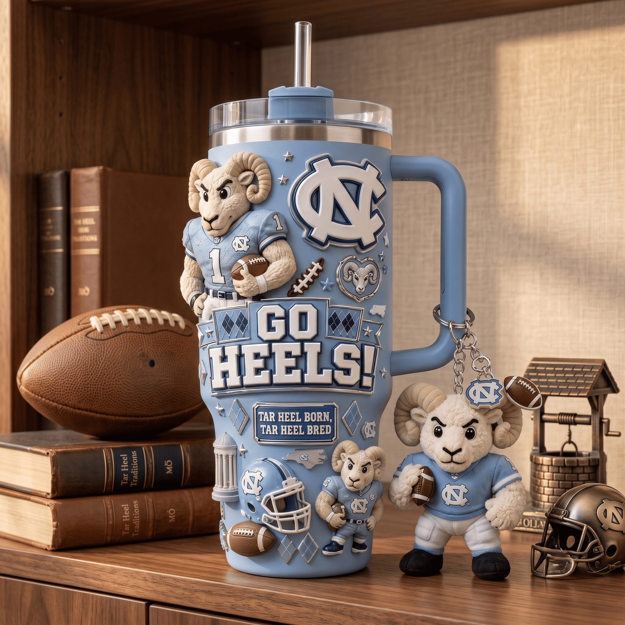 UNC 40oz Tumbler With Handle HTTT