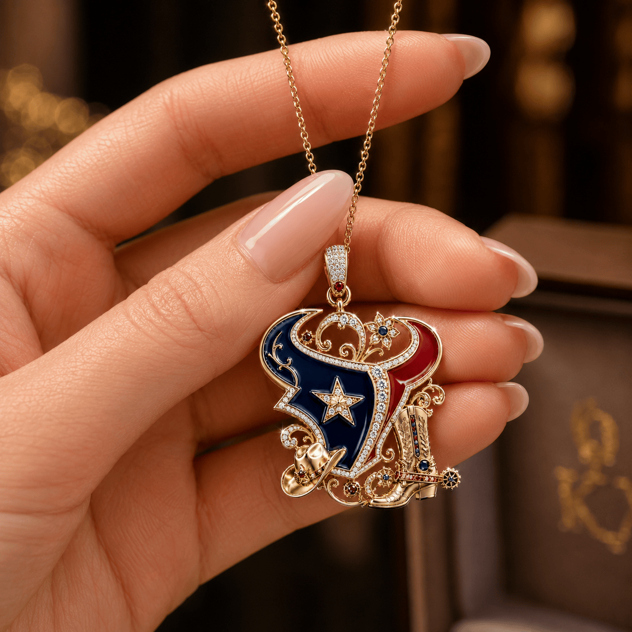 HTX Solid Gold Chain with Diamond Pendant BMD