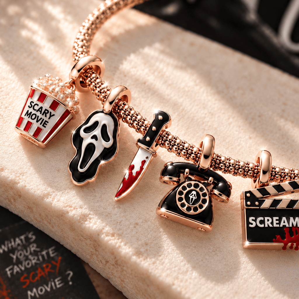 SCRE Rose Gold Charm Bracelet Set TTTT