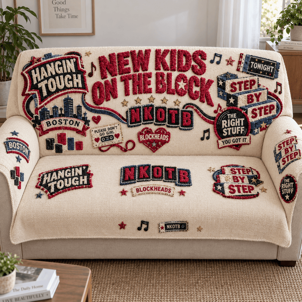 NKOTB Tufted Sofa Cover & Pillow Set HTTT