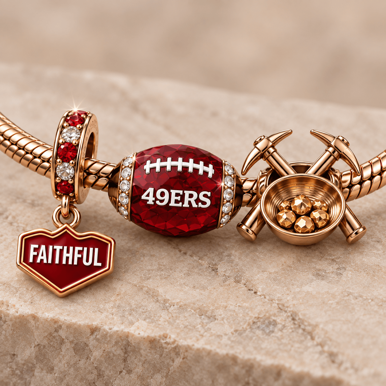 SF49 Rose Gold Charm Bracelet Set TMH