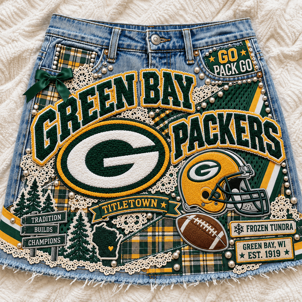 GBP Embellished Denim Skirt NTKO