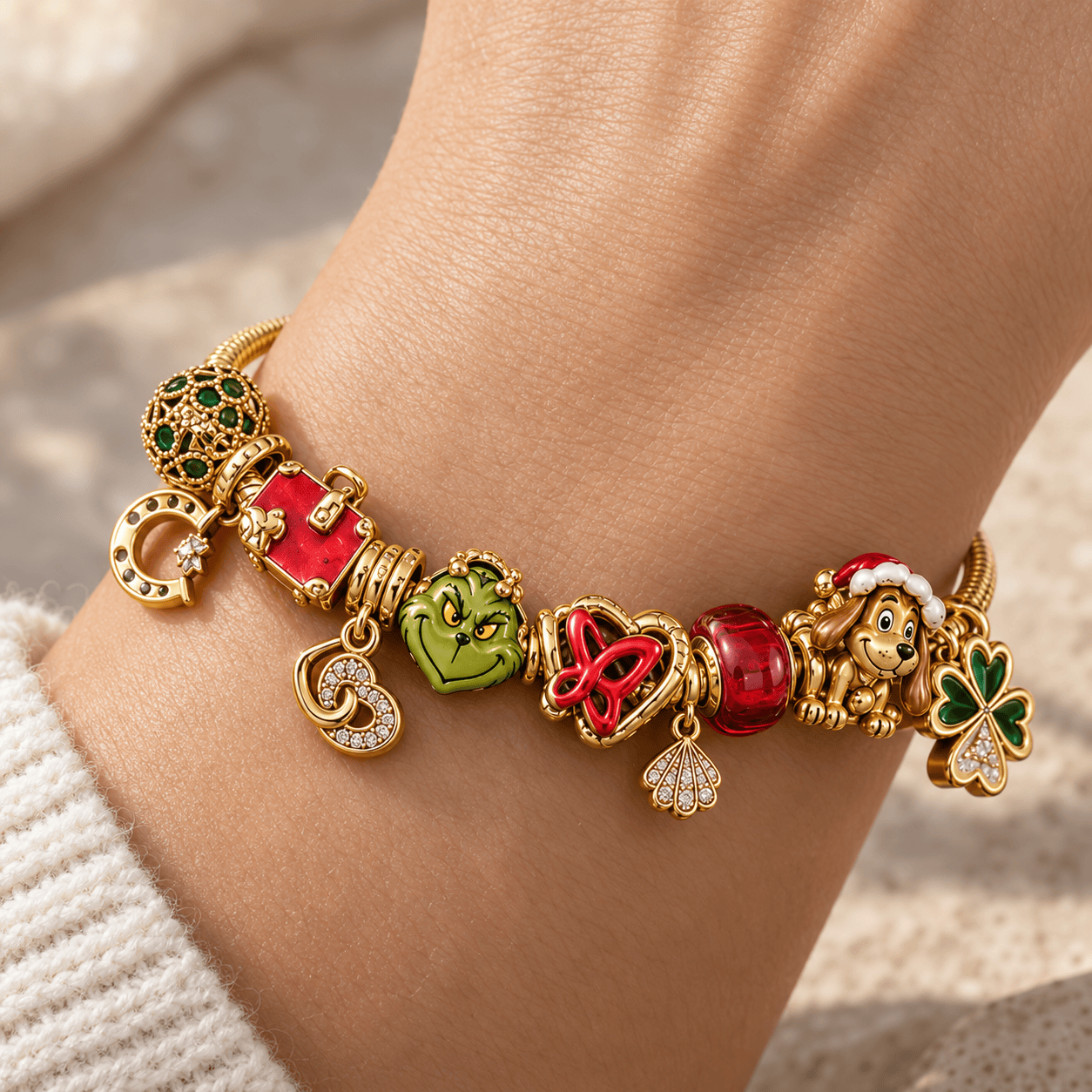 TGR Gold Charm Bracelet Set PTKL