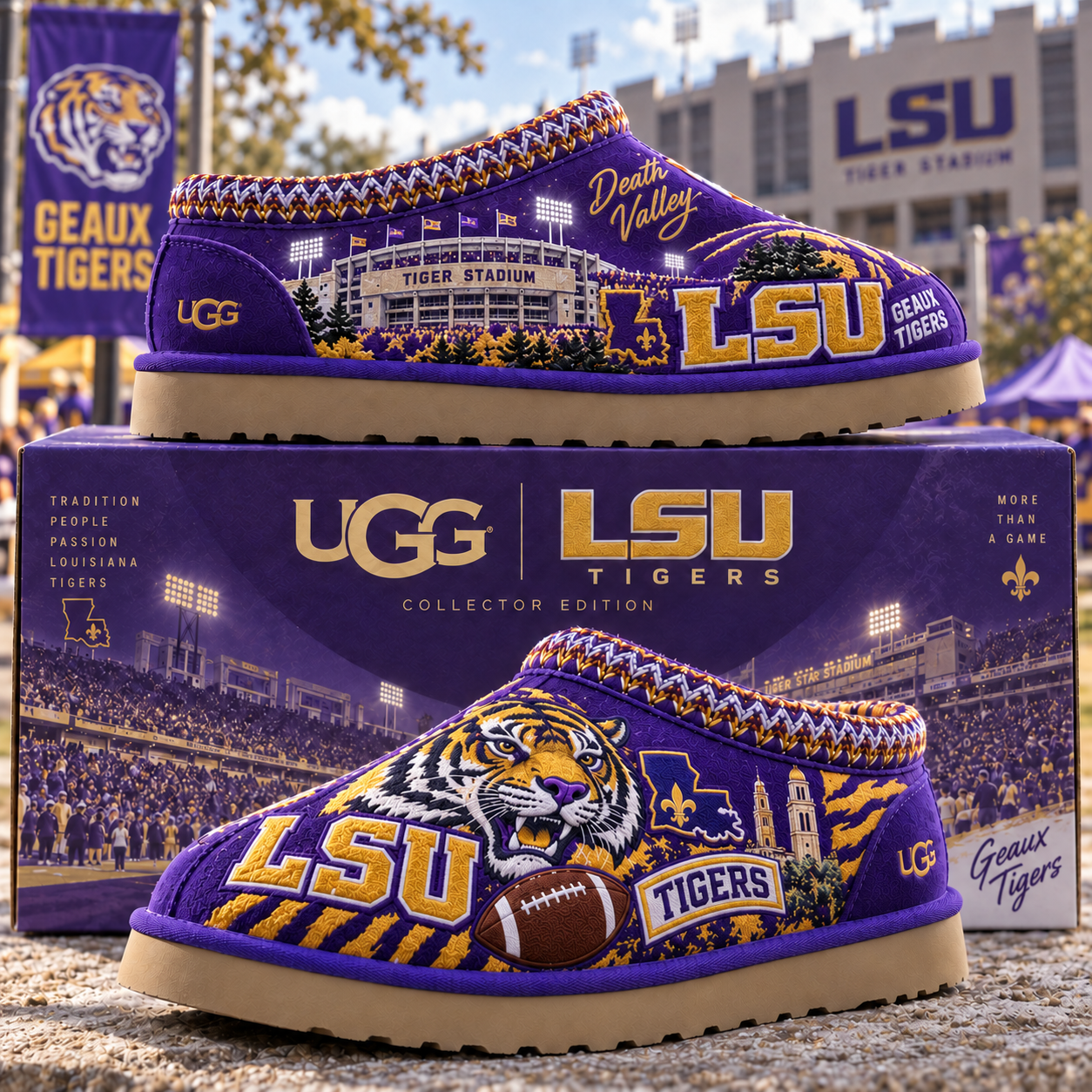 Premium LSU Heritage Suede Clog PDL