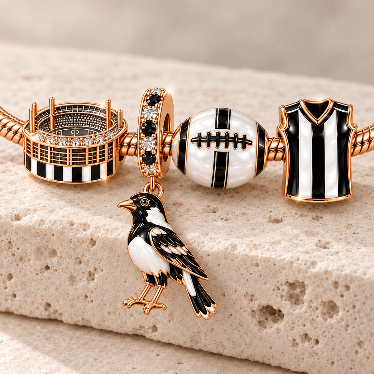 CWM Rose Gold Charm Bracelet Set TMH