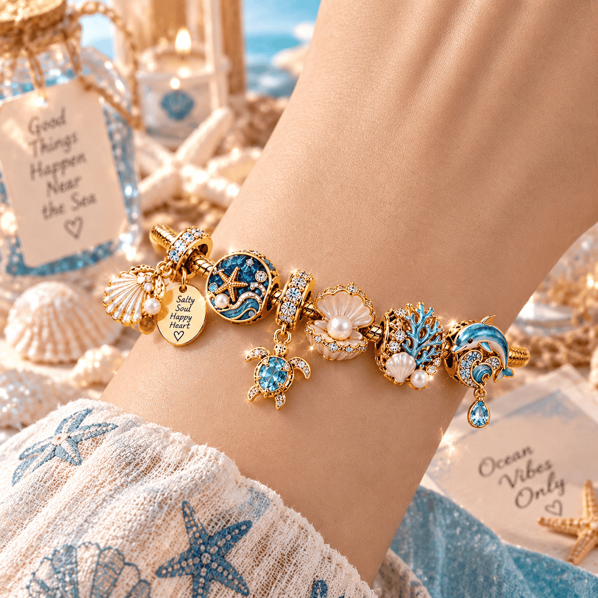 UTS Gold Charm Bracelet Set PTT