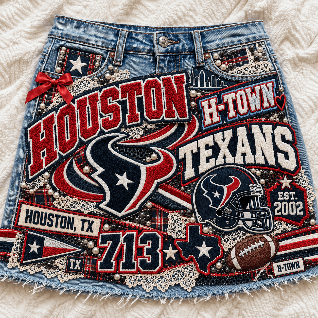 HTX Embellished Denim Skirt NTKO