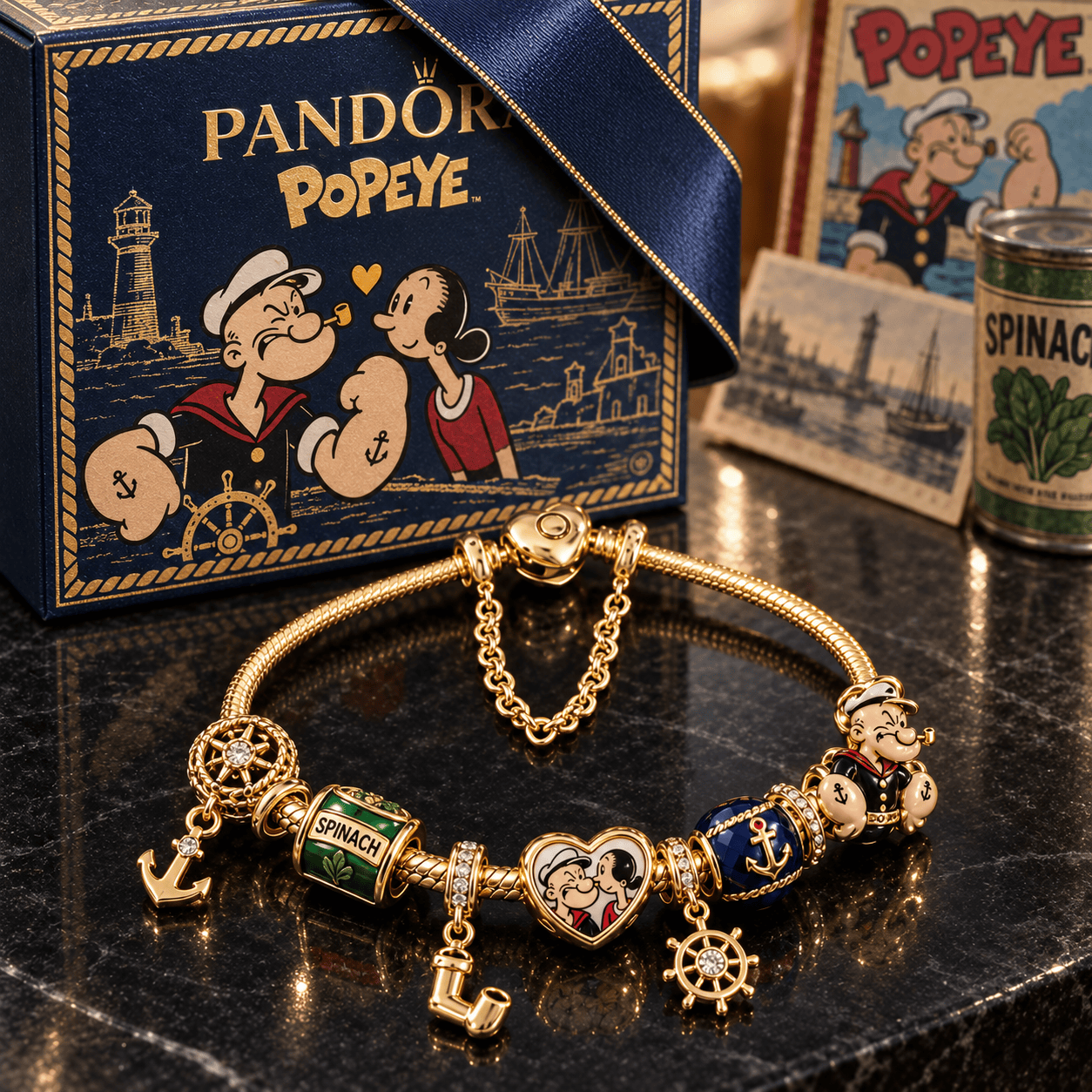 POPE Gold Charm Bracelet Set PTKL