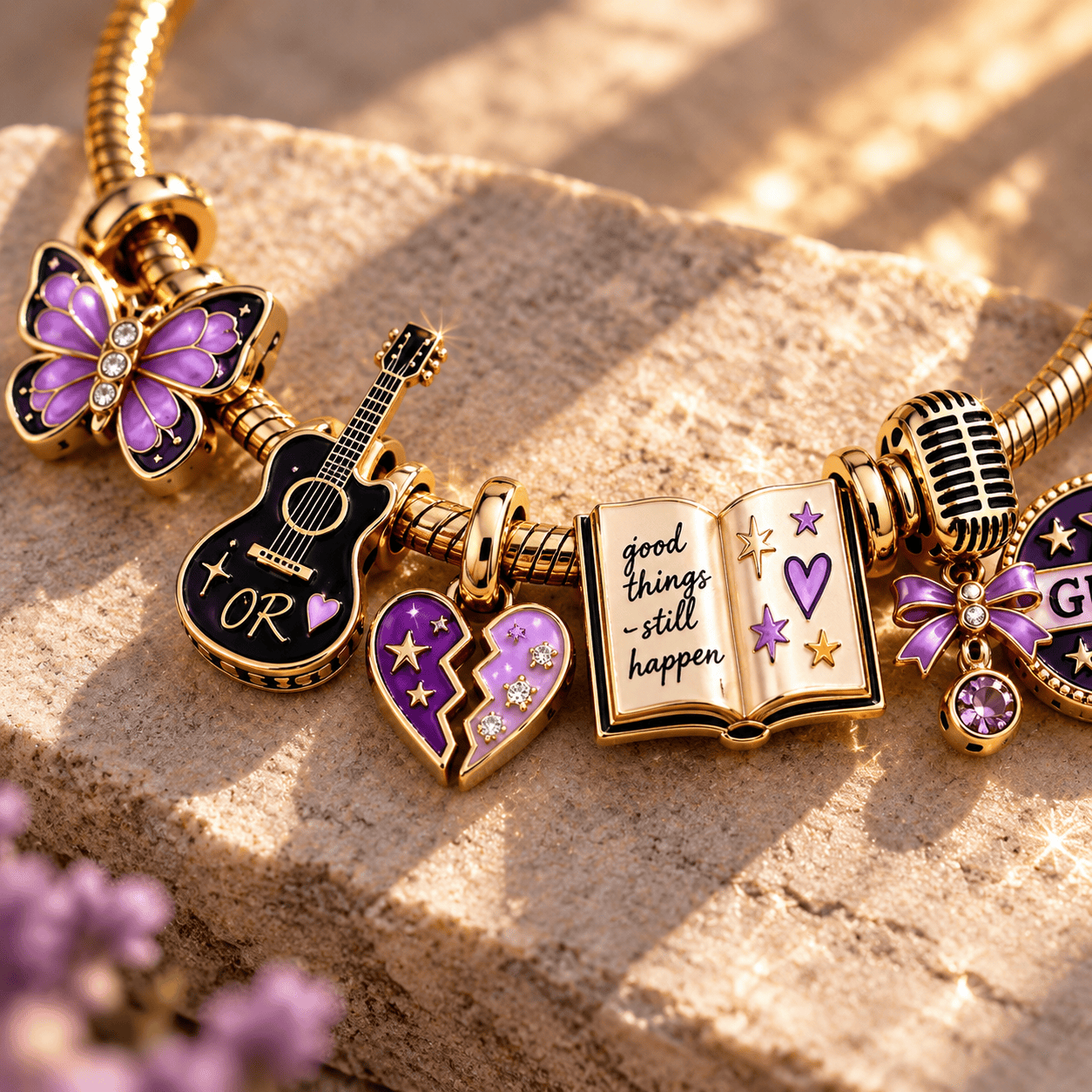 OLR Gold Charm Bracelet Set TTN