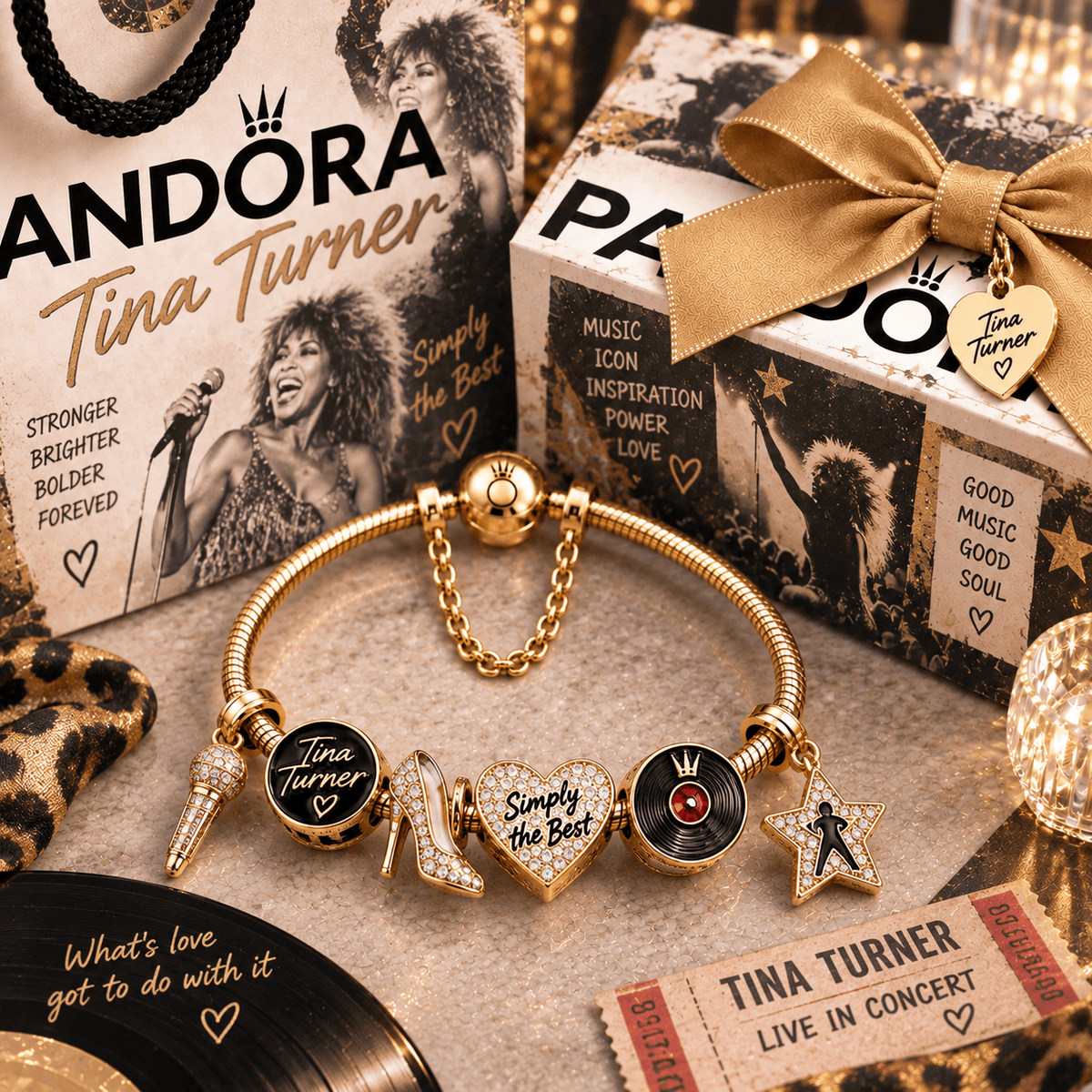 TNTN Gold Charm Bracelet Set PTT