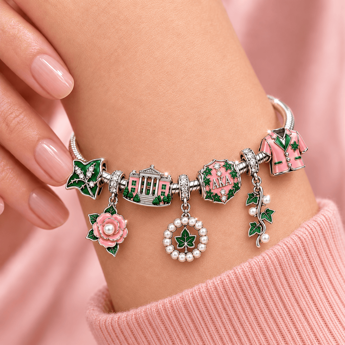 AKA Sliver Charm Bracelet Set TMH