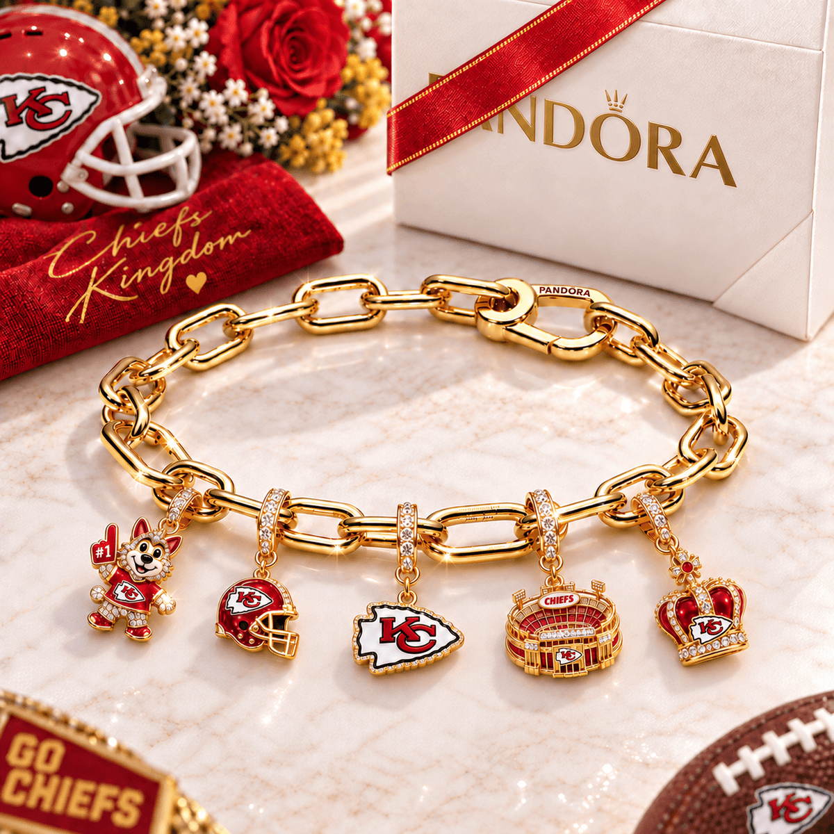 KCC Gold Charm Bracelet Set BMD
