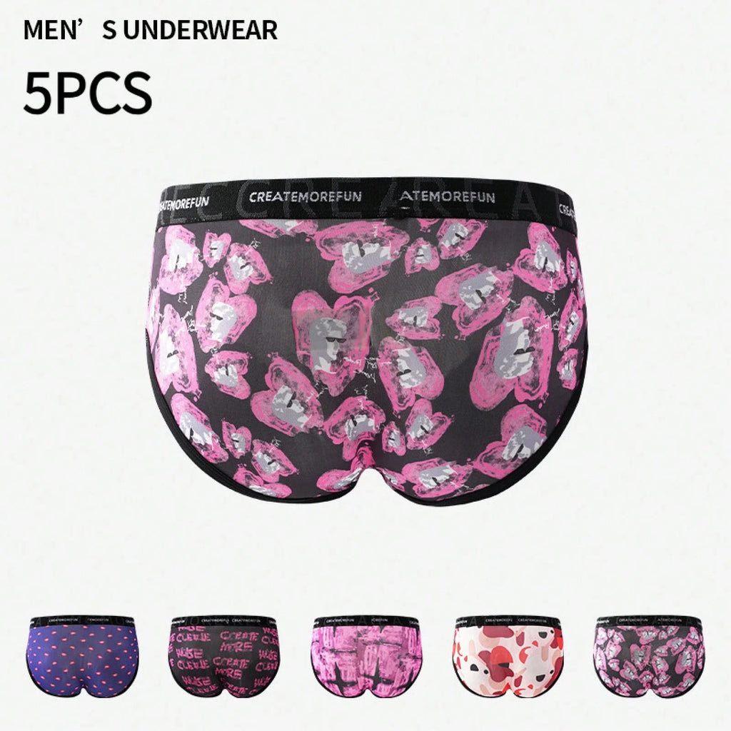 Mens Breathable Stretch Polyester Briefs 5-Pack